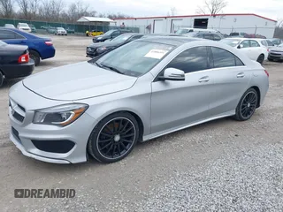 2015 Mercedes-Benz CLA 250 with VIN WDDSJ4GB0FN180649, listed as a IAAI auction lot 41886351 with 160,262 mi miles and . Bid and sale history available at DreamBid. Image 2.