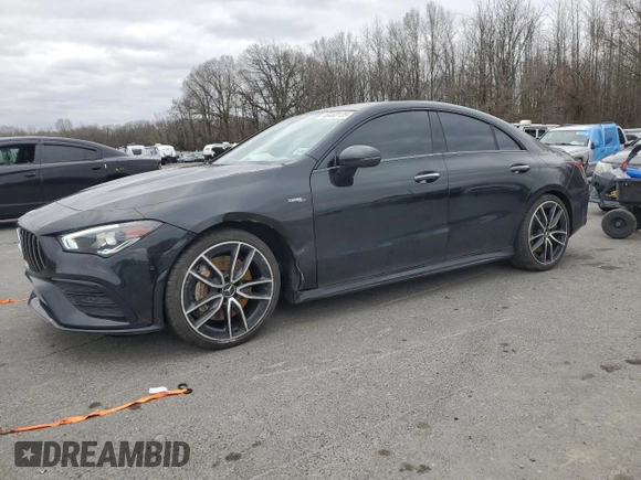 2021 Mercedes-Benz CLA with VIN W1K5J5BB6MN219915, listed as a Copart auction lot 46460125 with 45,053 mi miles and Salvage Title. Bid and sale history available at carsss.com. Image 1.