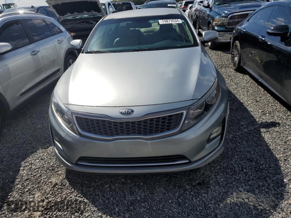 2014 Kia Optima Hybrid EX with VIN KNAGN4AD9E5074677, listed as a Copart auction lot 74873534 with 0 mi miles and Non Repairable. Bid and sale history available at carsss.com. Image 5.