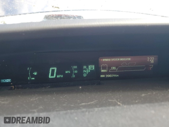 2012 Toyota Prius One with VIN JTDKN3DU7C1613594, listed as a Copart auction lot 55505835 with 200,296 mi miles and Clean Title. Bid and sale history available at DreamBid. Image 9.