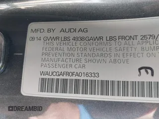 2015 Audi S5 Premium Plus with VIN WAUCGAFR0FA016333, listed as a IAAI auction lot 41791187 with 95,987 mi miles. Bid and sale history available at carsss.com. Image 9.