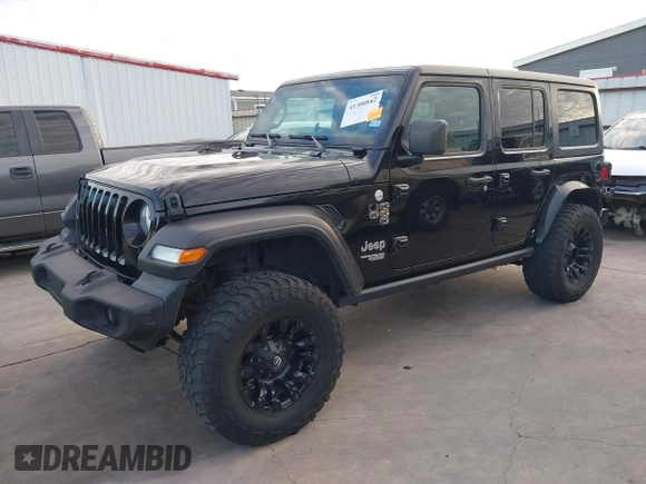 2019 Jeep Wrangler Unlimited Sport S with VIN 1C4HJXDN6KW686480, listed as a IAAI auction lot 41300842 with 67,359 mi miles and . Bid and sale history available at DreamBid. Image 6.