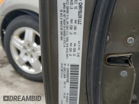 2008 Dodge Caliber SXT with VIN 1B3HB48B38D670898, listed as a Copart auction lot 53401785 with 188,947 mi miles and Non Repairable. Bid and sale history available at carsss.com. Image 12.