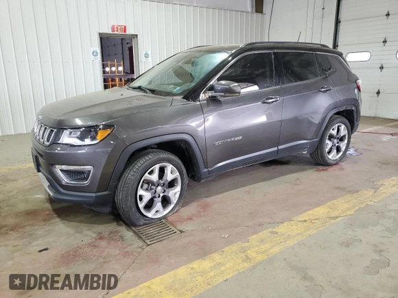 2020 Jeep Compass Limited with VIN 3C4NJDCB7LT236093, listed as a Copart auction lot 54583185 with 75,324 mi miles and Salvage title. Bid and sale history available at DreamBid. Image 1.