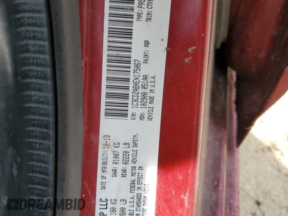 2014 Dodge Avenger SE z VIN 1C3CDZABXEN175067, wystawiony jako Copart lot #55460195 z przebiegiem 128 734 mil mil oraz Nie do naprawy • Non repairable. Historia ofert i sprzedaży dostępna na DreamBid. Obrazek 13.