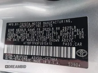 2015 Toyota Camry XLE with VIN 4T1BF1FK8FU915410, listed as a IAAI auction lot 41953451 with 145,924 mi miles and . Bid and sale history available at DreamBid. Image 9.