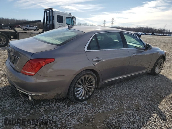2018 Genesis G90 5.0L Ultimate with VIN KMHG54JH9JU037162, listed as a Copart auction lot 46157295 with 81,409 mi miles and Salvage Title. Bid and sale history available at carsss.com. Image 3.