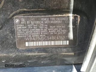 2011 BMW 3 Series 335i with VIN WBAPM5C54BE435971, listed as a Copart auction lot 52013735 with 0 mi miles and Salvage Title. Bid and sale history available at carsss.com. Image 13.