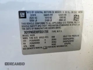 2015 Cadillac SRX Premium Collection with VIN 3GYFNGE38FS531756, listed as a Copart auction lot 47302885 with 143,342 mi miles and Salvage Title. Bid and sale history available at carsss.com. Image 13.