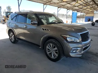 2016 Infiniti QX80 with VIN JN8AZ2NF0G9610963, listed as a Copart auction lot 47184895 with 183,836 mi miles and Salvage title. Bid and sale history available at DreamBid. Image 4.