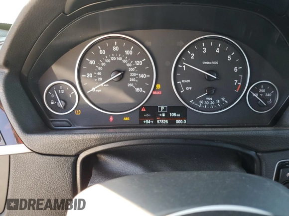 2015 BMW 3 Series 328i with VIN WBA3C1C51FK122717, listed as a Copart auction lot 46701455 with 57,826 mi miles and Salvage Title. Bid and sale history available at carsss.com. Image 9.