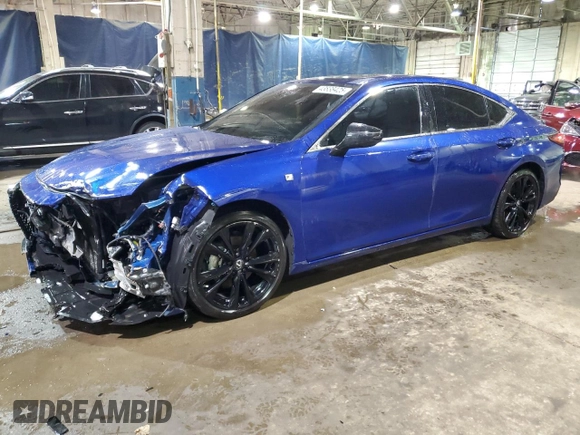 2021 Lexus ES with VIN 58AHZ1B12MU093532, listed as a Copart auction lot 43838425 with 38,430 mi miles and Salvage Title. Bid and sale history available at carsss.com. Image 1.