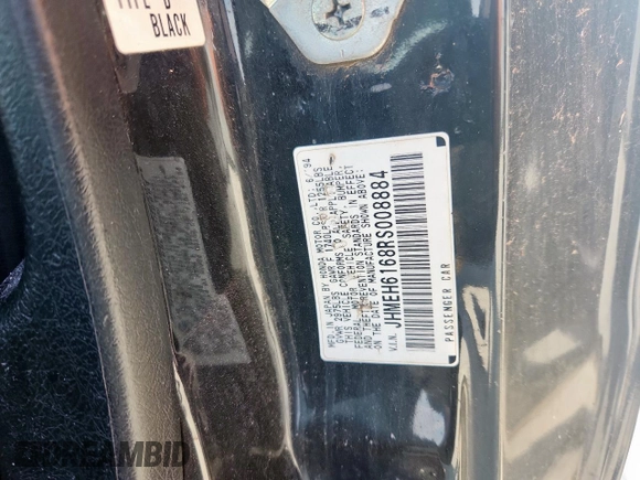 1994 Honda del Sol Si с VIN JHMEH6168RS008884, выставлен на аукционе Copart как лот 60192585 с пробегом 202 236 миль миль и Чистый • Clean title. История ставок и продаж доступна на DreamBid. Изображение 12.