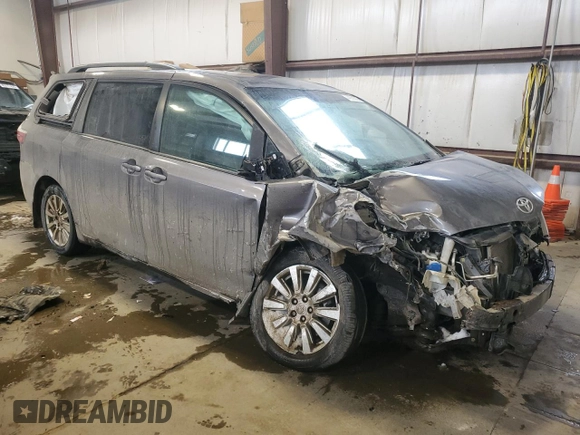 2017 Toyota Sienna LE with VIN 5TDJZ3DC5HS174641, listed as a Copart auction lot 44059275 with 168,044 mi miles and Salvage Title. Bid and sale history available at carsss.com. Image 4.