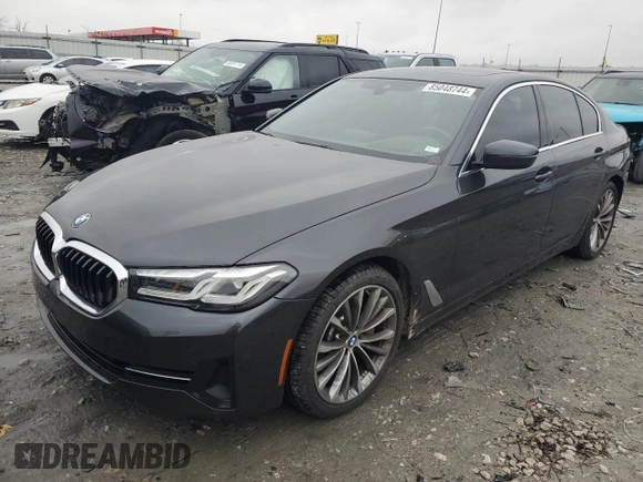 2021 BMW 5 Series 530i xDrive with VIN WBA13BJ01MCF08682, listed as a Copart auction lot 85048744 with 42,550 mi miles and Salvage title. Bid and sale history available at DreamBid. Image 1.