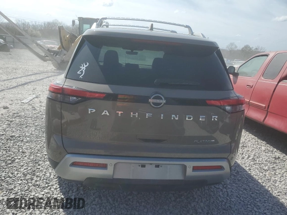2023 Nissan Pathfinder Platinum with VIN 5N1DR3DH7PC253555, listed as a Copart auction lot 46438245 with 24,008 mi miles and Salvage title. Bid and sale history available at DreamBid. Image 6.