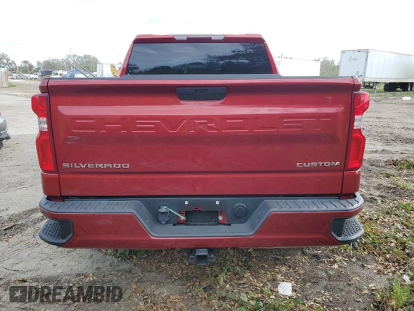 2021 Chevrolet Silverado 1500 Custom with VIN 3GCPYBEHXMG161443, listed as a Copart auction lot 74693364 with 52,969 mi miles and Salvage Title. Bid and sale history available at DreamBid. Image 6.