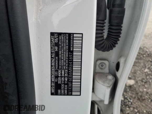 2021 Mercedes-Benz C 43 AMG z VIN W1KWF6EB6MR641697, wystawiony jako Copart lot #89278785 z przebiegiem 48 937 mil mil oraz Szkoda całkowita • Salvage title. Historia ofert i sprzedaży dostępna na DreamBid. Obrazek 12.