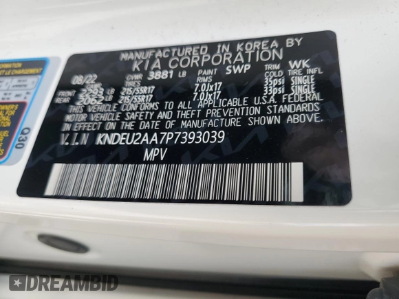 2023 Kia Seltos S with VIN KNDEU2AA7P7393039, listed as a Copart auction lot 59363435 with 29,945 mi miles and Salvage title. Bid and sale history available at DreamBid. Image 13.