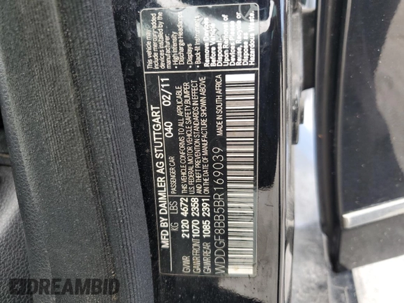 2011 Mercedes-Benz C 300 Sport with VIN WDDGF8BB5BR169039, listed as a Copart auction lot 55776335 with 167,345 mi miles and Clean title. Bid and sale history available at DreamBid. Image 12.