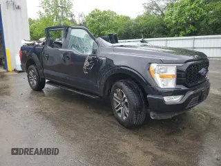 2021 Ford F-150 XL with VIN 1FTEW1EP2MFA19832, listed as a Copart auction lot 57981895 with 66,766 mi miles and Salvage title. Bid and sale history available at DreamBid. Image 4.