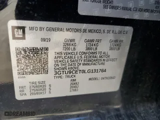 2020 GMC Sierra 1500 Elevation with VIN 3GTU9CET0LG131764, listed as a Copart auction lot 43196955 with 71,169 mi miles and Salvage Title. Bid and sale history available at carsss.com. Image 15.