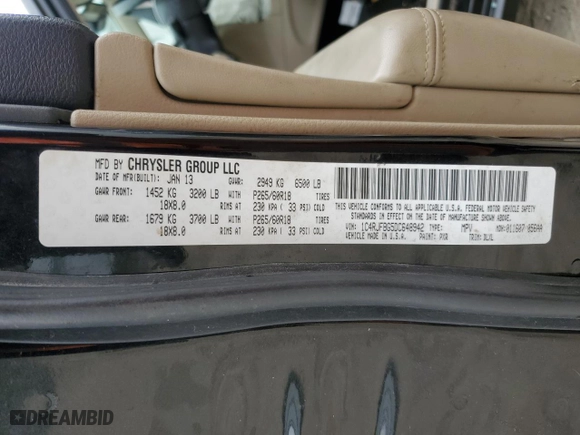 2013 Jeep Grand Cherokee Limited with VIN 1C4RJFBG5DC648942, listed as a Copart auction lot 48973525 with 0 mi miles and Clean Title. Bid and sale history available at carsss.com. Image 13.