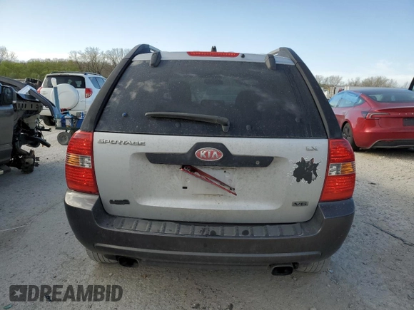 2005 Kia Sportage LX with VIN KNDJF723457132535, listed as a Copart auction lot 52460445 with 180,110 mi miles and Salvage Title. Bid and sale history available at carsss.com. Image 6.