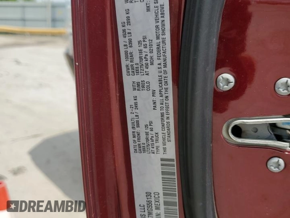 2021 Ram 2500 Big Horn with VIN 3C6UR5DJ7MG556130, listed as a Copart auction lot 54863635 with 220,125 mi miles and Salvage title. Bid and sale history available at DreamBid. Image 13.