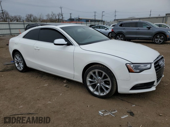 2013 Audi A5 Premium with VIN WAUCFAFR2DA018360, listed as a Copart auction lot 53254795 with Not provided miles and Salvage title. Bid and sale history available at DreamBid. Image 4.