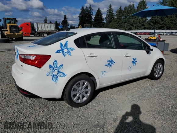 2013 Kia Rio LX with VIN KNADM4A38D6219536, listed as a Copart auction lot 72192754 with 74,307 mi miles and Salvage Title. Bid and sale history available at carsss.com. Image 3.