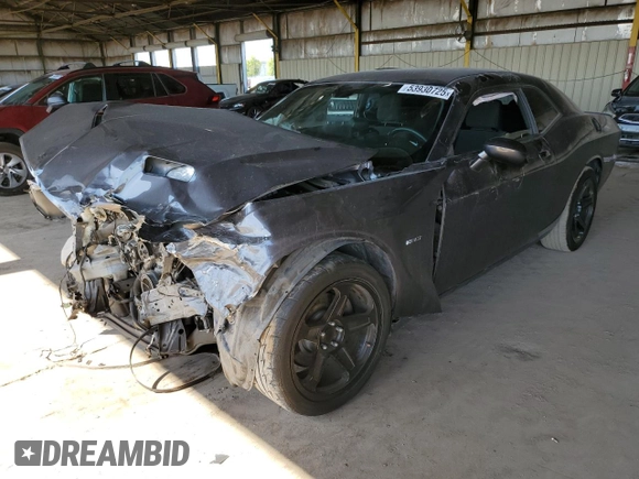 2015 Dodge Challenger R/T with VIN 2C3CDZAT1FH865454, listed as a Copart auction lot 53930725 with 104,481 mi miles and Salvage title. Bid and sale history available at DreamBid. Image 1.