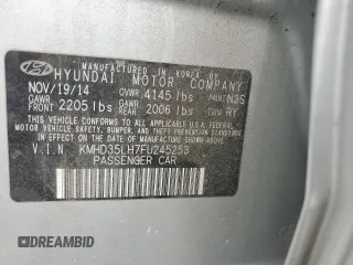 2015 Hyundai Elantra GT with VIN KMHD35LH7FU245253, listed as a Copart auction lot 50713135 with 109,320 mi miles and Salvage Title. Bid and sale history available at carsss.com. Image 14.