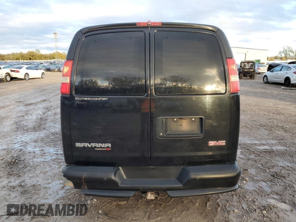 2012 GMC Savana Cargo Van YF7 Upfitter with VIN 1GDS8DC49C1150688, listed as a Copart auction lot 81344964 with 96,024 mi miles and Salvage Title. Bid and sale history available at carsss.com. Image 6.