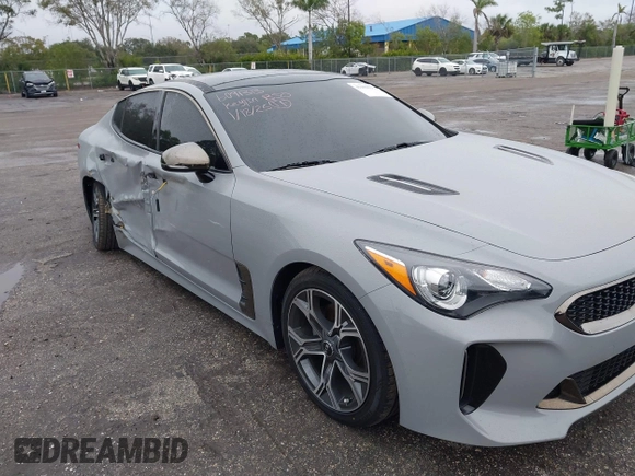 2021 Kia Stinger GT-Line with VIN KNAE15LA6M6091313, listed as a IAAI auction lot 41409011 with 34,356 mi miles. Bid and sale history available at carsss.com. Image 6.