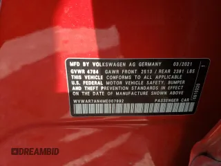 2021 Volkswagen Arteon SE z VIN WVWAR7AN4ME007992, wystawiony jako Copart lot #46604703 z przebiegiem 12 168 mil mil oraz . Historia ofert i sprzedaży dostępna na DreamBid. Obrazek 12.