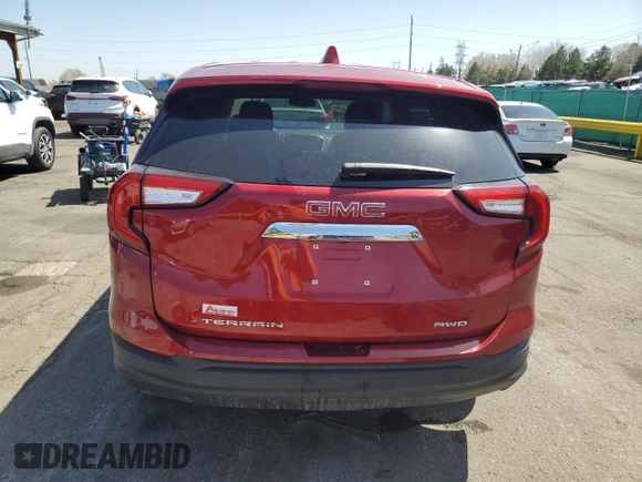 2024 GMC Terrain SLE with VIN 3GKALTEGXRL307375, listed as a Copart auction lot 52790335 with 22,995 mi miles and Salvage title. Bid and sale history available at DreamBid. Image 6.