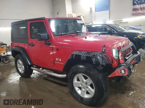 2008 Jeep Wrangler X with VIN 1J4FA24118L501599, listed as a Copart auction lot 52776475 with 74,186 mi miles and Salvage Title. Bid and sale history available at DreamBid. Image 4.
