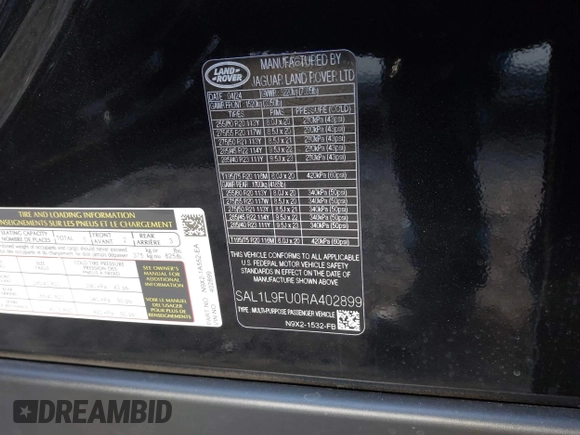 2024 Land Rover Range Rover Sport Dynamic SE with VIN SAL1L9FU0RA402899, listed as a IAAI auction lot 41459896 with 6,307 mi miles and . Bid and sale history available at DreamBid. Image 9.