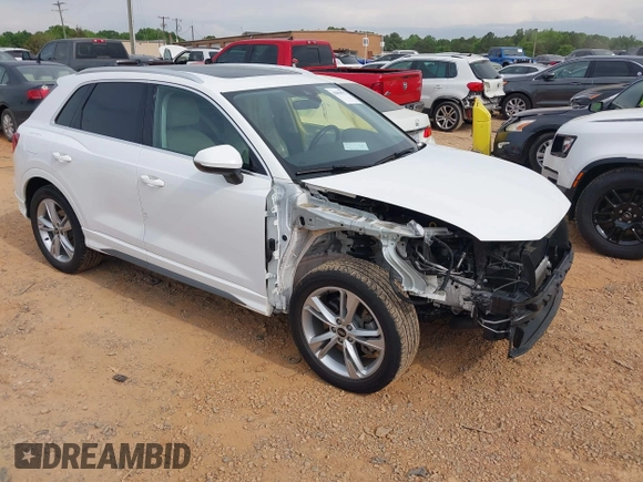 2021 Audi Q3 S line Premium with VIN WA1DECF37M1037711, listed as a IAAI auction lot 42096937 with 28,973 mi miles and . Bid and sale history available at DreamBid. Image 1.