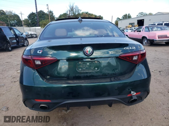 2020 Alfa Romeo Giulia Ti with VIN ZARFANBN7L7630175, listed as a Copart auction lot 75011584 with 0 mi miles and Salvage Title. Bid and sale history available at carsss.com. Image 6.