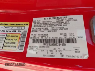 2017 Ford Mustang EcoBoost Premium with VIN 1FATP8UH5H5254430, listed as a IAAI auction lot 42074363 with 89,735 mi miles and . Bid and sale history available at DreamBid. Image 9.