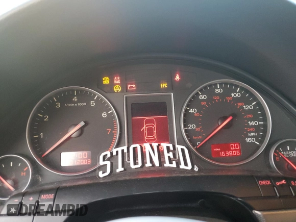 2004 Audi A4 1.8T z VIN WAUJC68EX4A225313, wystawiony jako Copart lot #41542835 z przebiegiem 163 806 mil mil oraz Szkoda całkowita • Salvage title. Historia ofert i sprzedaży dostępna na DreamBid. Obrazek 9.