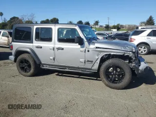2019 Jeep Wrangler Unlimited Sport with VIN 1C4HJXDG8KW632213, listed as a Copart auction lot 42623815 with 121,014 mi miles and Salvage title. Bid and sale history available at DreamBid. Image 4.