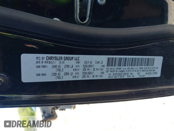 2014 Dodge Journey SXT with VIN 3C4PDCBG5ET250732, listed as a IAAI auction lot 41900940 with 144,301 mi miles. Bid and sale history available at carsss.com. Image 9.