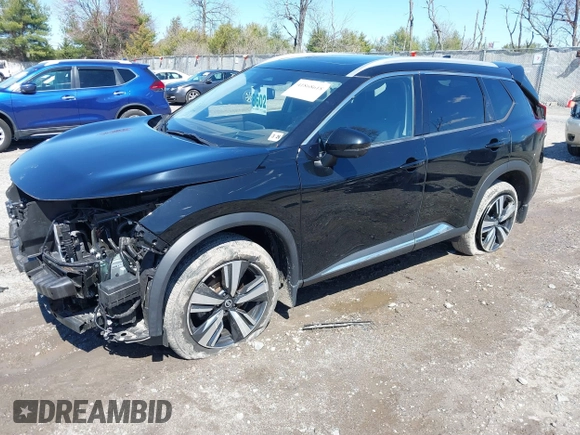 2021 Nissan Rogue Platinum with VIN JN8AT3DD4MW303574, listed as a IAAI auction lot 41868618 with 60,382 mi miles. Bid and sale history available at carsss.com. Image 18.