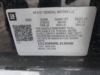 2020 Chevrolet Sonic LT z VIN 1G1JG6SB6L4139086, wystawiony jako IAAI lot #41070670 z przebiegiem 73 324 mil mil oraz . Historia ofert i sprzedaży dostępna na DreamBid. Obrazek 9.