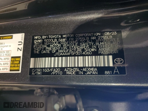 2023 Toyota Crown XLE z VIN JTDAAAAF5P3014060, wystawiony jako Copart lot #54799945 z przebiegiem 32 495 mil mil oraz Szkoda całkowita • Salvage title. Historia ofert i sprzedaży dostępna na DreamBid. Obrazek 13.