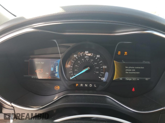 2018 Ford Fusion Titanium with VIN 3FA6P0RU4JR134142, listed as a Copart auction lot 52046465 with 91,018 mi miles and Salvage Title. Bid and sale history available at DreamBid. Image 9.
