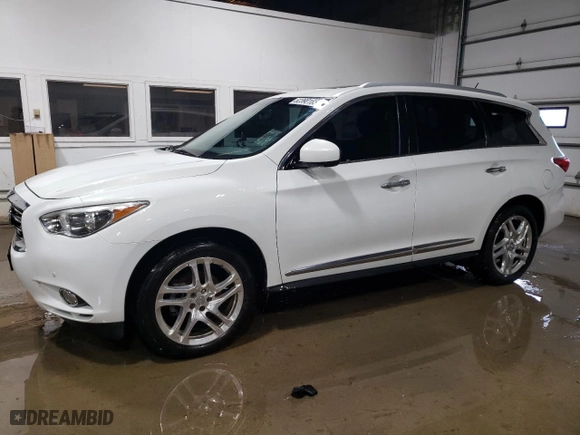 2013 Infiniti JX35 with VIN 5N1AL0MM7DC306511, listed as a Copart auction lot 52390165 with 159,648 mi miles and Clean Title. Bid and sale history available at carsss.com. Image 1.